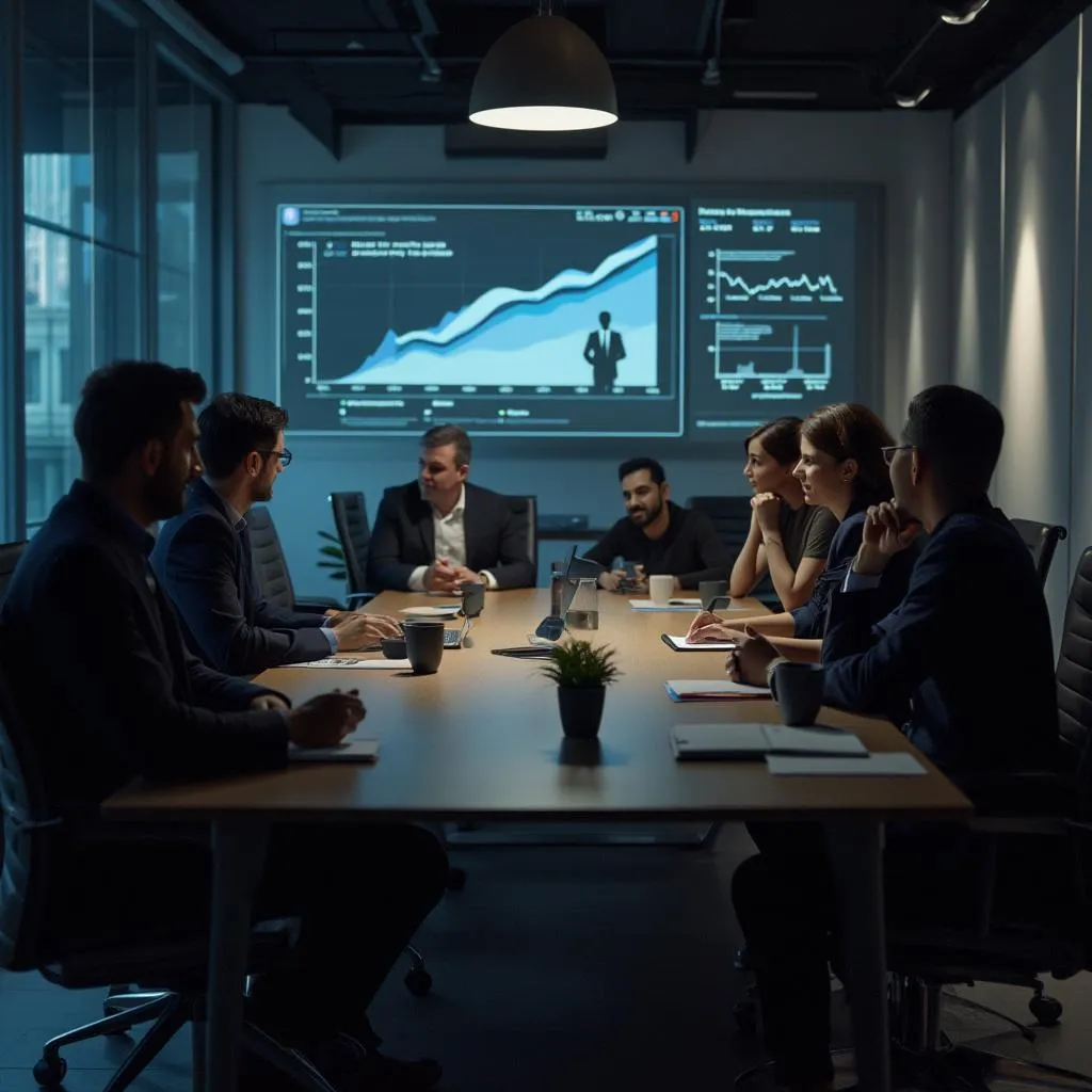 Equipo de FinanzasArg colaborando en una oficina moderna